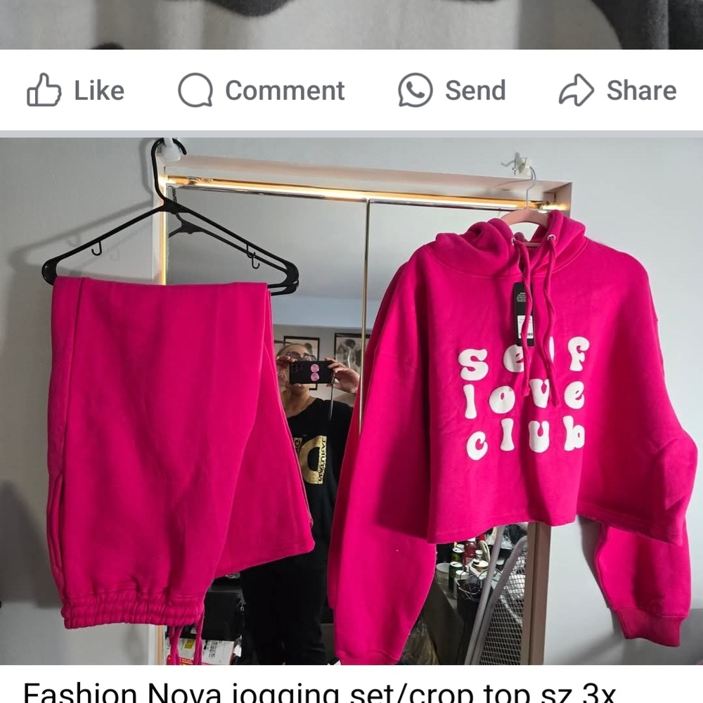 Fashion Nova Fuchsia Hoodie and Pants Set